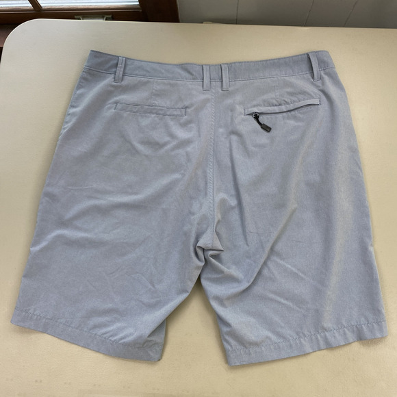 7 Diamonds Performance Shorts Mens 36x10 Blue Stretch Casual Golf Flat Front - Picture 2 of 14